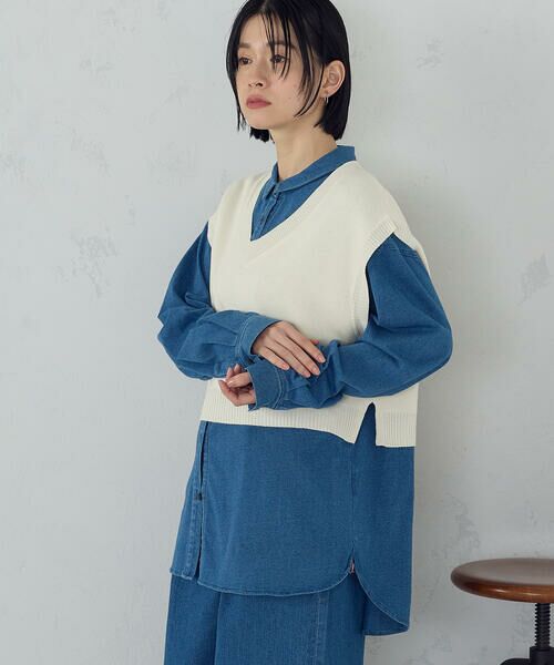 COMME CA ISM / コムサイズム ベスト | Vネックニットベスト | 詳細3