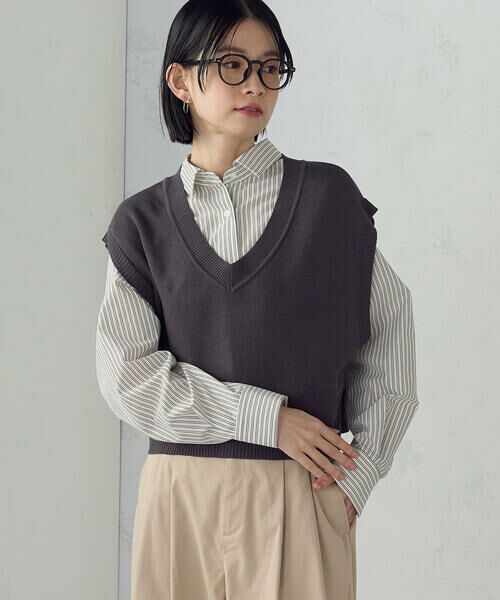 COMME CA ISM / コムサイズム ベスト | Vネックニットベスト | 詳細6