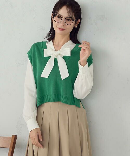 COMME CA ISM / コムサイズム ベスト | Vネックニットベスト | 詳細10