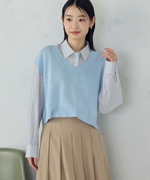 COMME CA ISM / コムサイズム ベスト | Vネックニットベスト | 詳細22