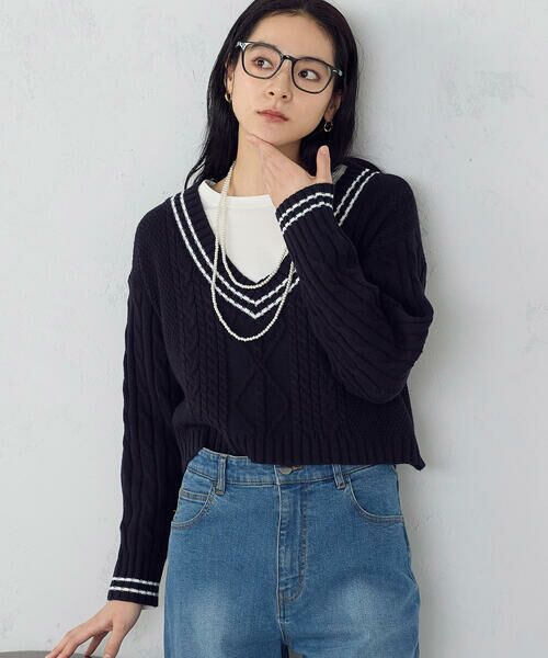 COMME CA ISM / コムサイズム ニット・セーター | チルデン 深Ｖネックニット | 詳細14