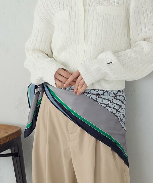 COMME CA ISM / コムサイズム マフラー・ショール・スヌード・ストール | ブロックカラーモノグラムスカーフ | 詳細2