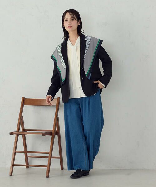 COMME CA ISM / コムサイズム マフラー・ショール・スヌード・ストール | ブロックカラーモノグラムスカーフ | 詳細5