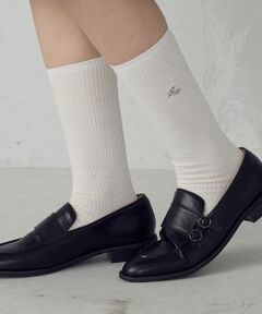 COMME CA ISM / コムサイズム ソックス | ロゴ刺繍 ミドル丈リブソックス