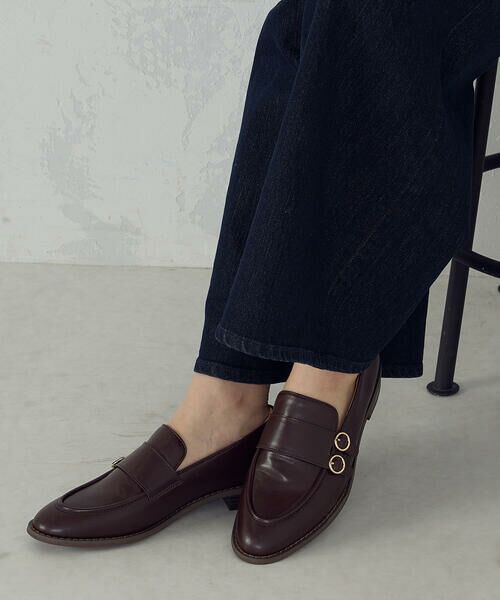 COMME CA ISM / コムサイズム フラットシューズ | モンクストラップシューズ（ブラウン）
