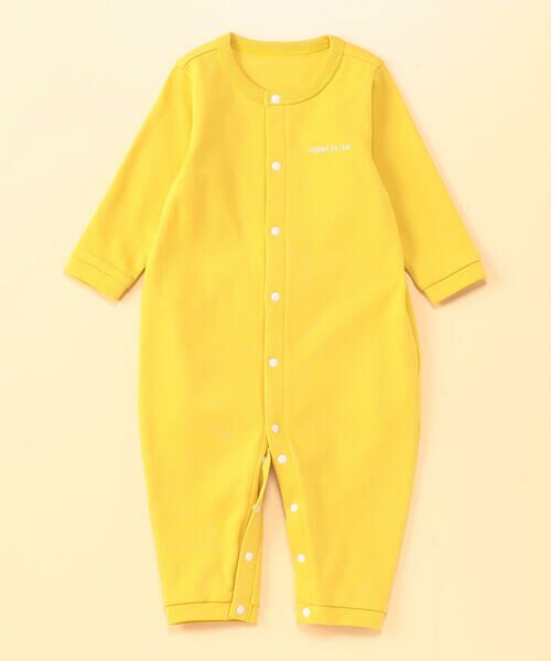 COMME CA ISM / コムサイズム ロンパース | “にっぽんの色”おしりパッチ長袖ツーウェイオール（菜の花色(イエロー)）