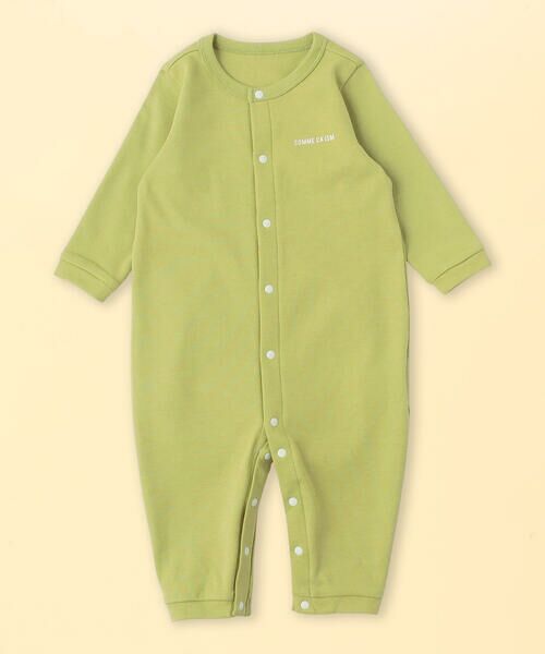 COMME CA ISM / コムサイズム ロンパース | “にっぽんの色”おしりパッチ長袖ツーウェイオール（若草色(グリーン)）