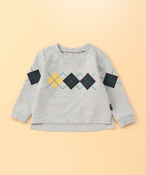 COMME CA ISM / コムサイズム ベビー・キッズグッズ | アーガイル長袖Tシャツ(ベビーサイズ)（オートミール）