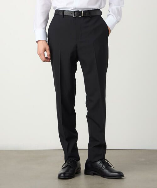 COMME CA ISM / コムサイズム セットアップ | 【セットアップ対応】ポリエステル ウール トロピカル パンツ(ブラック)