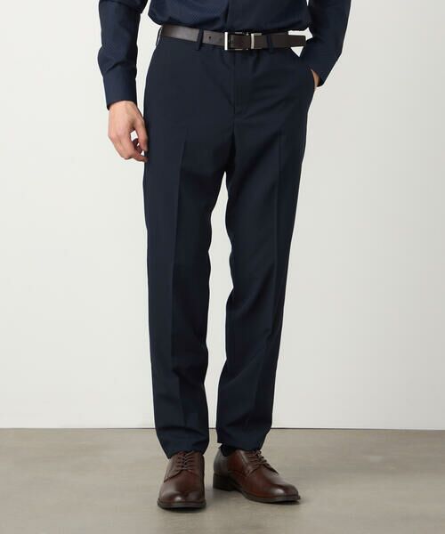 COMME CA ISM / コムサイズム セットアップ | 【セットアップ対応】ポリエステル ウール トロピカル パンツ(ネイビー)