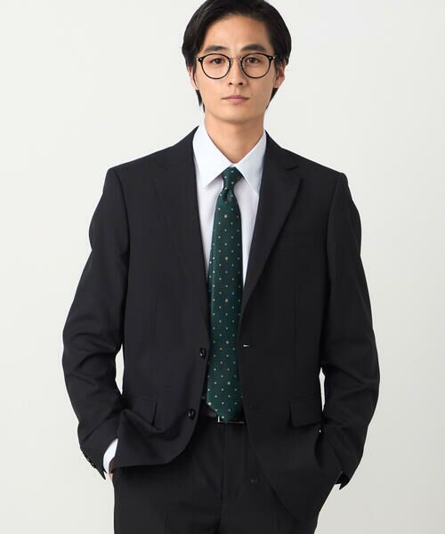 COMME CA ISM / コムサイズム セットアップ | 【セットアップ対応】ポリエステル ウール トロピカル ジャケット(ブラック)