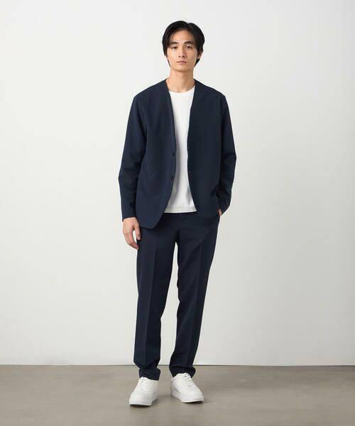 COMME CA ISM / コムサイズム ノーカラージャケット | 【セットアップ対応】ポリエステル レーヨン ストレッチツイル ノーカラージャケット | 詳細3