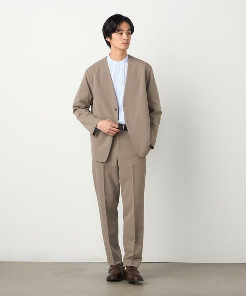 COMME CA ISM / コムサイズム ノーカラージャケット | 【セットアップ対応】ポリエステル レーヨン ストレッチツイル ノーカラージャケット | 詳細18