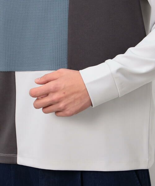 COMME CA ISM / コムサイズム Tシャツ | ストレッチポンチ×ワッフル ブロッキング 長袖Ｔシャツ | 詳細14