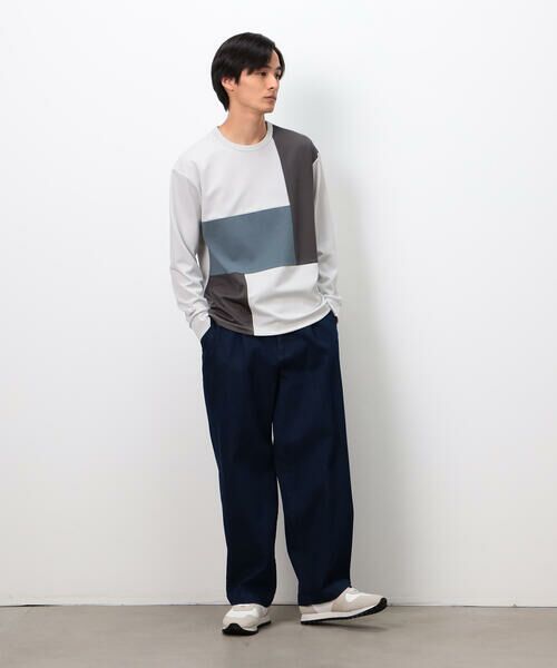 COMME CA ISM / コムサイズム Tシャツ | ストレッチポンチ×ワッフル ブロッキング 長袖Ｔシャツ | 詳細7