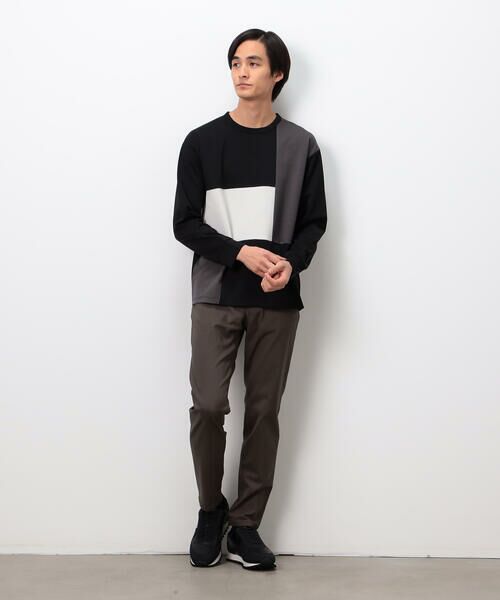 COMME CA ISM / コムサイズム Tシャツ | ストレッチポンチ×ワッフル ブロッキング 長袖Ｔシャツ | 詳細18