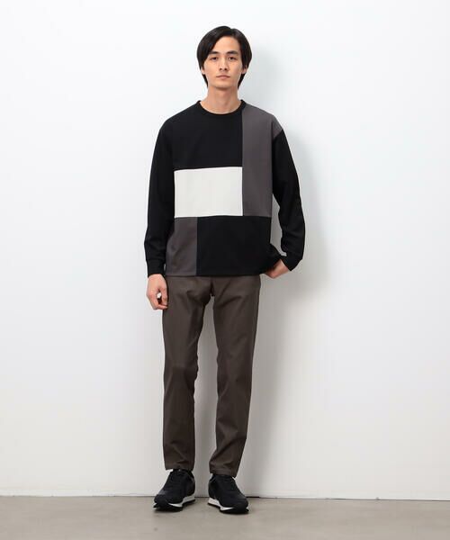 COMME CA ISM / コムサイズム Tシャツ | ストレッチポンチ×ワッフル ブロッキング 長袖Ｔシャツ | 詳細17