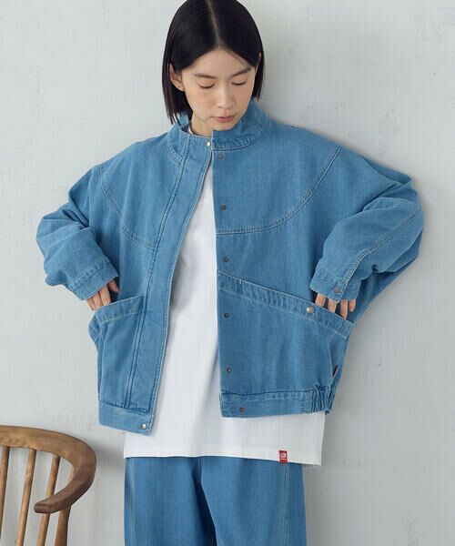 COMME CA ISM / コムサイズム Gジャン・デニムジャケット | デニムブルゾン / セットアップ対応（サックス）