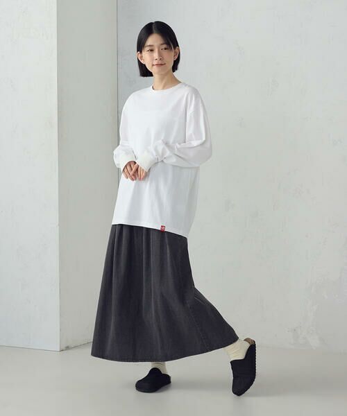 COMME CA ISM / コムサイズム デニムスカート | デニムタックフレアスカート / セットアップ対応 | 詳細1