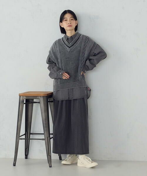 COMME CA ISM / コムサイズム ベスト | デニム調ニットベスト | 詳細1