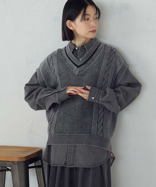 COMME CA ISM / コムサイズム ベスト | デニム調ニットベスト | 詳細3