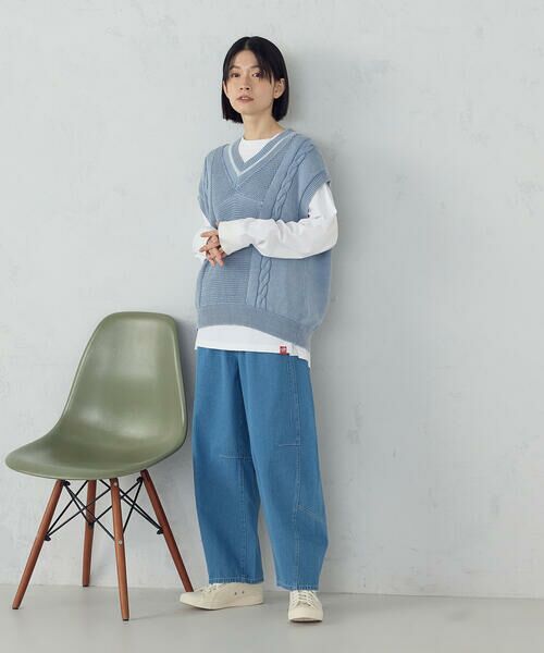 COMME CA ISM / コムサイズム ベスト | デニム調ニットベスト | 詳細5