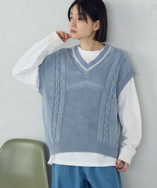 COMME CA ISM / コムサイズム ベスト | デニム調ニットベスト | 詳細7