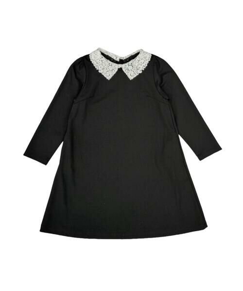 COMME CA ISM / コムサイズム ロング・マキシ丈ワンピース | レース襟付きワンピース(100-130cm)（ブラック）