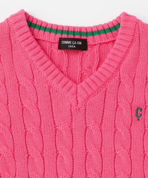 COMME CA ISM / コムサイズム ベスト | ケーブル編み ニットベスト | 詳細14