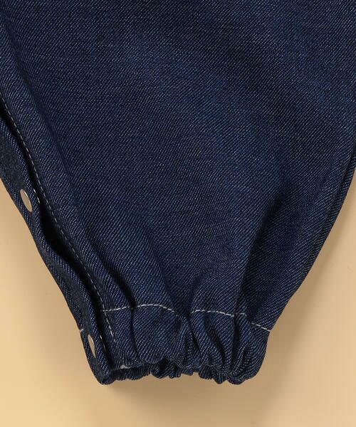 COMME CA ISM / コムサイズム ロンパース | デニムライクストレッチ 肩フリル フェイクレイヤードツーウェイオール | 詳細4
