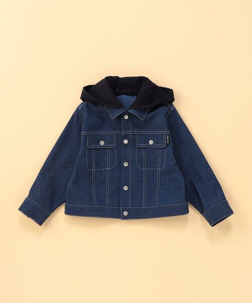 COMME CA ISM / コムサイズム ベビー・キッズグッズ | デニムライクストレッチ フード付き Gジャン (ベビーサイズ)（ブルー）