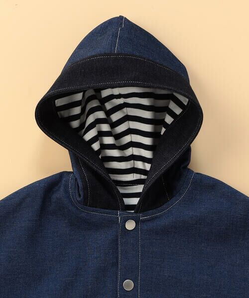 COMME CA ISM / コムサイズム ベビー・キッズグッズ | 【リバーシブル】デニムライクストレッチ×ボーダー マント | 詳細3