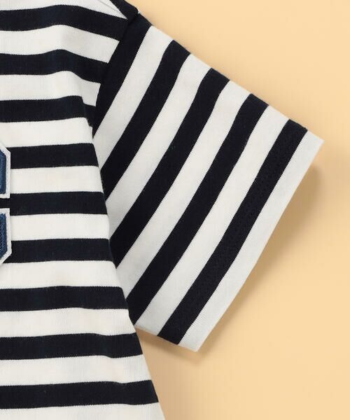 COMME CA ISM / コムサイズム Tシャツ | デニムワッペン付き ボーダー半袖Tシャツ (ベビーサイズ) | 詳細3