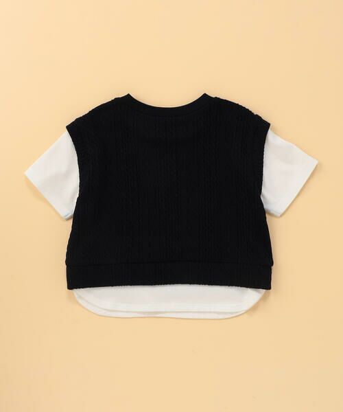 COMME CA ISM / コムサイズム Tシャツ | ケーブルジャカード フェイクレイヤード 半袖Tシャツ (ベビーサイズ) | 詳細2