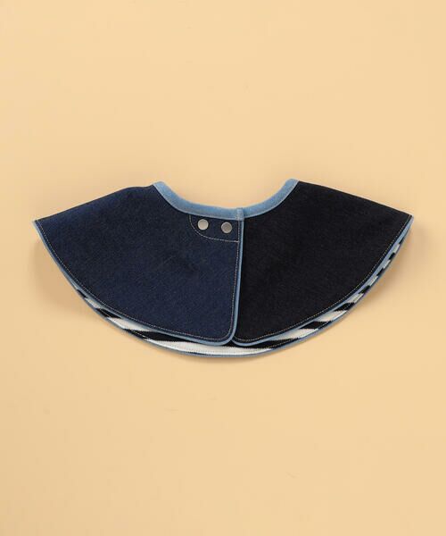 COMME CA ISM / コムサイズム スタイ・ビブ | 【リバーシブル】デニムライクストレッチ×ボーダー スタイ | 詳細1