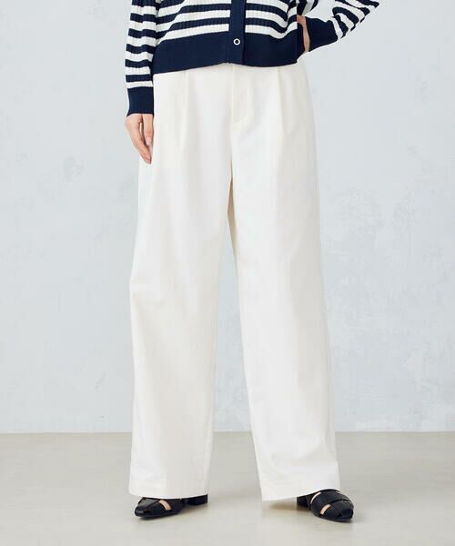COMME CA ISM / コムサイズム チノ・ワークパンツ | 【美しいベーシックパンツ】裏メッシュ チノパンツ（ホワイト）