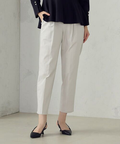 COMME CA ISM / コムサイズム その他パンツ | 【美しいベーシックパンツ】ストレッチツイル テーパードパンツ（ライトグレー）