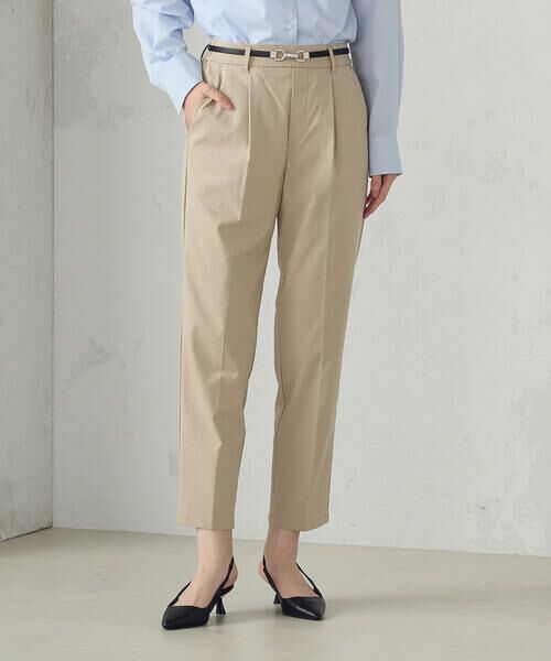 COMME CA ISM / コムサイズム その他パンツ | 【美しいベーシックパンツ】ストレッチツイル テーパードパンツ（ベージュ）
