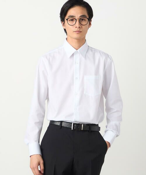 COMME CA ISM / コムサイズム シャツ・ブラウス | 市松柄 ドレスシャツ（ホワイト）