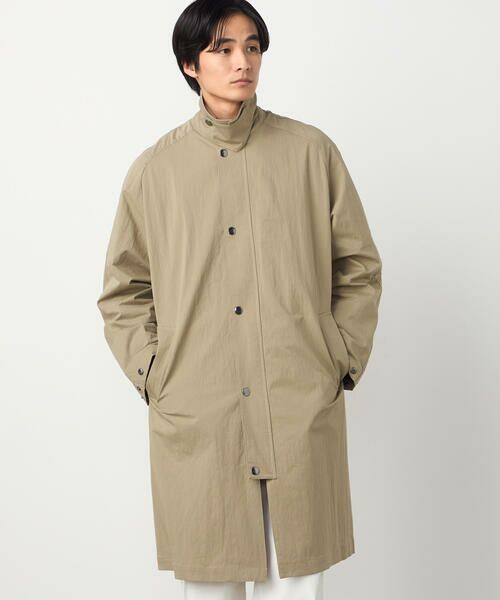 COMME CA ISM / コムサイズム ステンカラーコート | 綿ナイロンストレッチ ステンカラーコート（ベージュ）