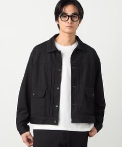 COMME CA ISM / コムサイズム ブルゾン | ガムストレッチ デニムライクジャージー Gジャンタイプブルゾン