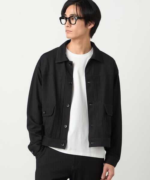 COMME CA ISM / コムサイズム ブルゾン | ガムストレッチ デニムライクジャージー Gジャンタイプブルゾン | 詳細3
