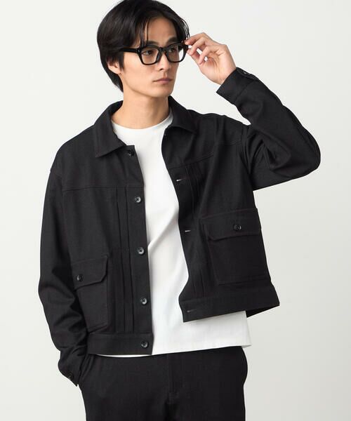 COMME CA ISM / コムサイズム ブルゾン | ガムストレッチ デニムライクジャージー Gジャンタイプブルゾン | 詳細4
