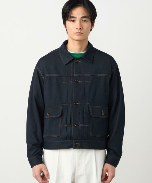 COMME CA ISM / コムサイズム ブルゾン | ガムストレッチ デニムライクジャージー Gジャンタイプブルゾン | 詳細11