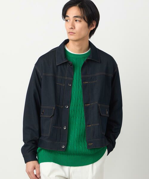 COMME CA ISM / コムサイズム ブルゾン | ガムストレッチ デニムライクジャージー Gジャンタイプブルゾン | 詳細9