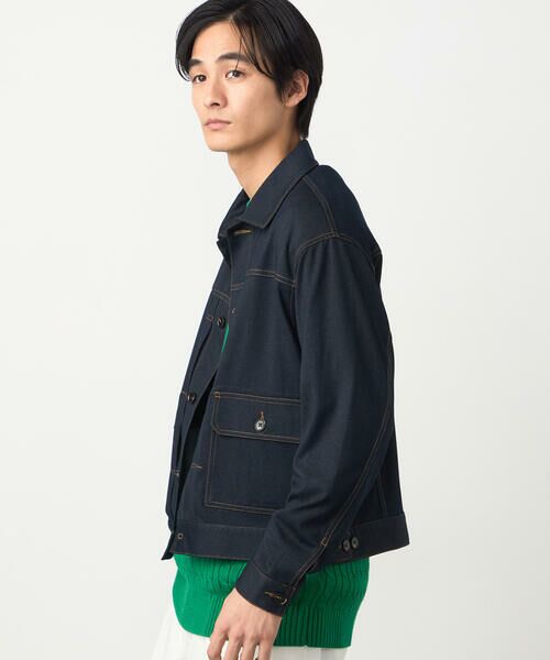 COMME CA ISM / コムサイズム ブルゾン | ガムストレッチ デニムライクジャージー Gジャンタイプブルゾン | 詳細10