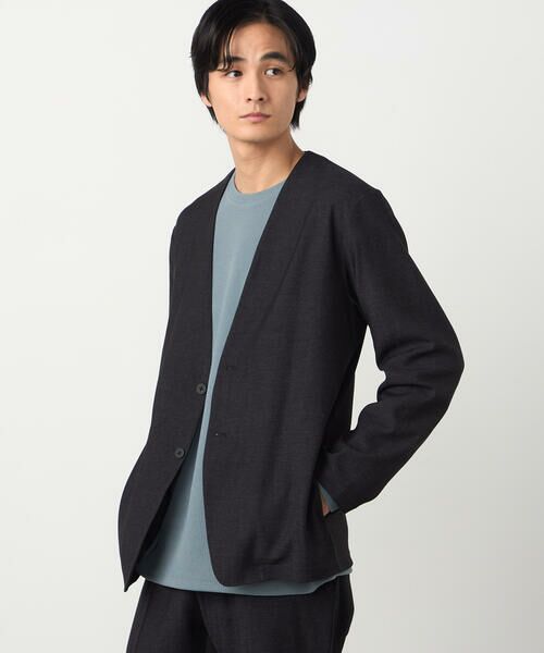 COMME CA ISM / コムサイズム セットアップ | 【セットアップ対応】デニムライクストレッチ ノーカラージャケット | 詳細4