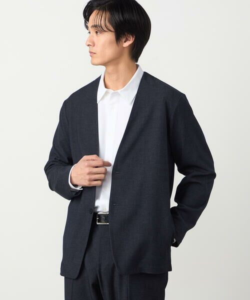 COMME CA ISM / コムサイズム セットアップ | 【セットアップ対応】デニムライクストレッチ ノーカラージャケット | 詳細8