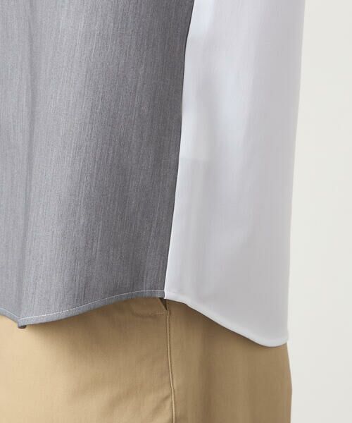 COMME CA ISM / コムサイズム シャツ・ブラウス | ウールライク ストレッチツイル ブロッキングシャツ | 詳細9