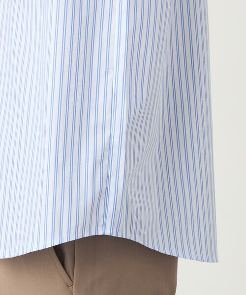 COMME CA ISM / コムサイズム シャツ・ブラウス | 綿 ナイロン ストレッチ ストライプ バンドカラーシャツ | 詳細9
